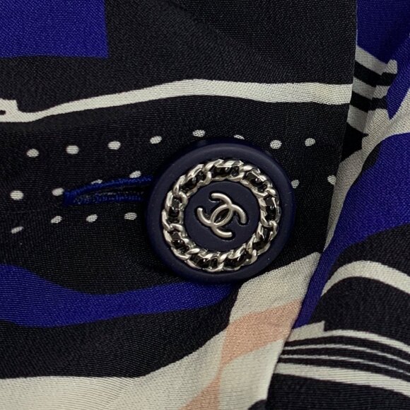 Chanel Multicolor geometric pattern printed silk shirt - Picture 5 of 9